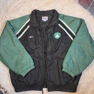 Reebok Black and Green Boston Celtics Windbreaker Jacket